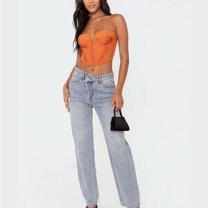 Edikted Light Blue Straight Leg Jeans